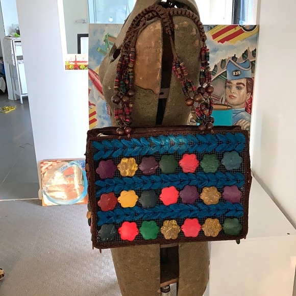 Handbags - 🔅host pick🔅Vintage Handmade Summer Bag with ribbon & beads